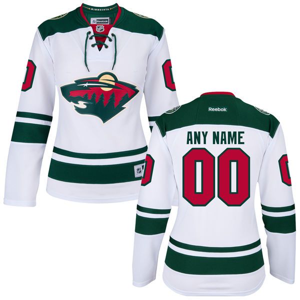Women Minnesota Wild Reebok White Custom Premier NHL Jersey->customized nhl jersey->Custom Jersey
